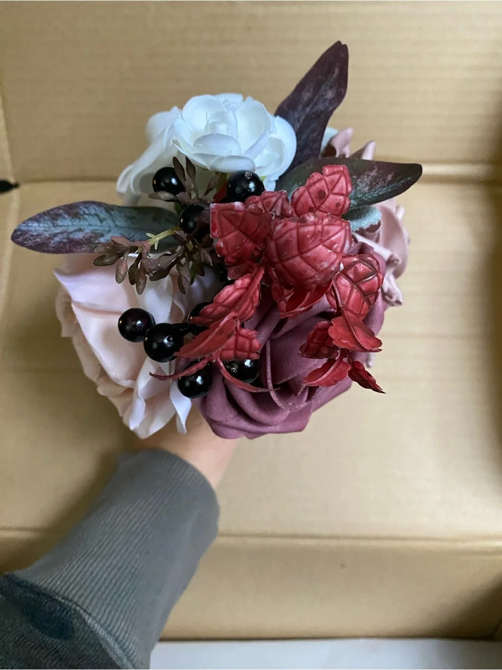 White, Blush and Mauve Floral Bouquets- set of 6